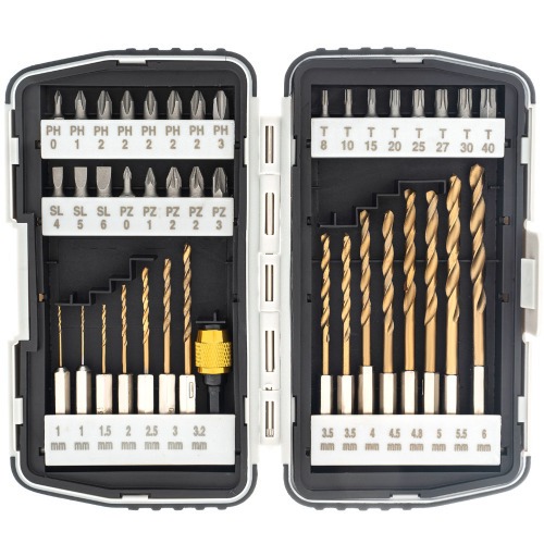 Jogo de brocas para metal 1 a 6 mm + bits 40 pe�as