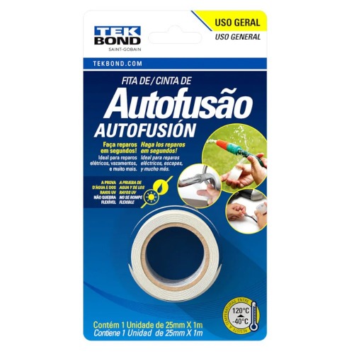 Fita adesiva auto fus�o de 25 mm x 1 metro