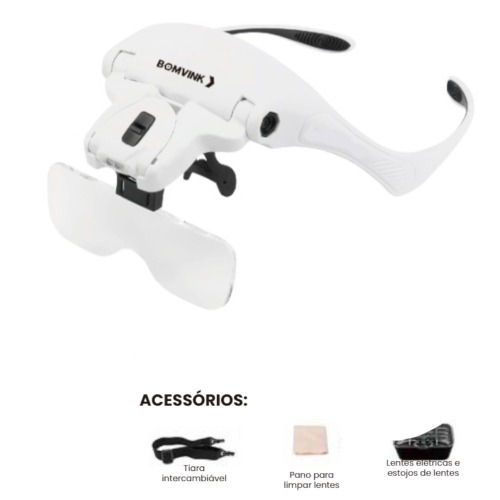�culos Com Lupa de Cabe�a e Luz LED - BOM-7460 