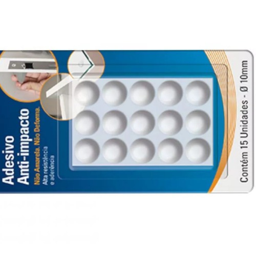 Protetor adesivo anti-impacto gota 10 mm com 15 unidades Protetor adesivo anti-impacto gota 10 mm com 15 unidades