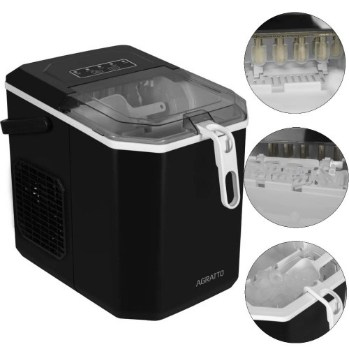 Maquina de gelo 12 Kg com sensor de cesta cheia preta - MG-02  220V