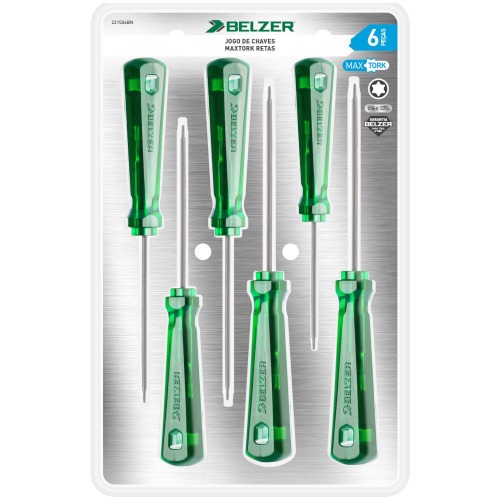 Jogo de chave hexalobular reta T10 � T30 com 6 pe�as - Maxtork