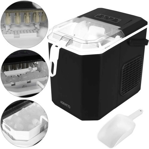 Maquina de gelo 12 Kg com sensor de cesta cheia preta - MG-02  220V