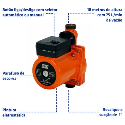 Bomba pressurizadora 250 watts 4000L/H - BFL300  110V