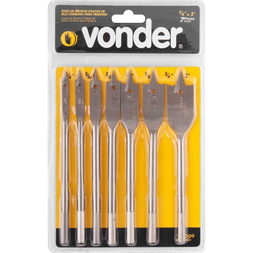 Jogo de brocas chatas de 1/4