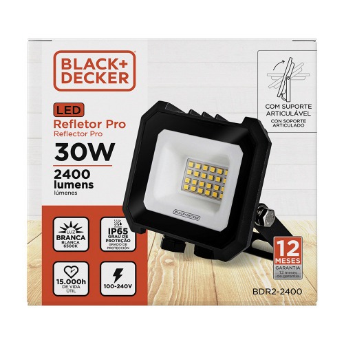 Refletor LED 30W 2.400 l�mens 6500K luz branca - Pro LED  110V/220V