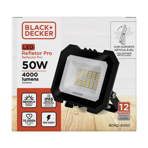 Refletor LED 100W 8000 l�mens 6500K luz branca - Pro LED  110V/220V