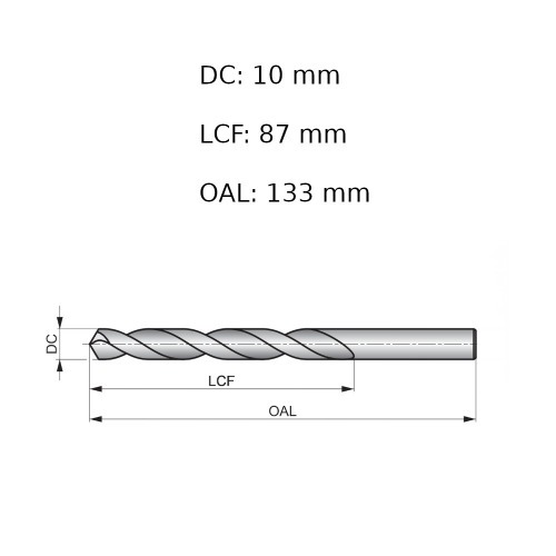 Broca de a�o r�pido para metal 10 mm DIN 338 - A11410.0B