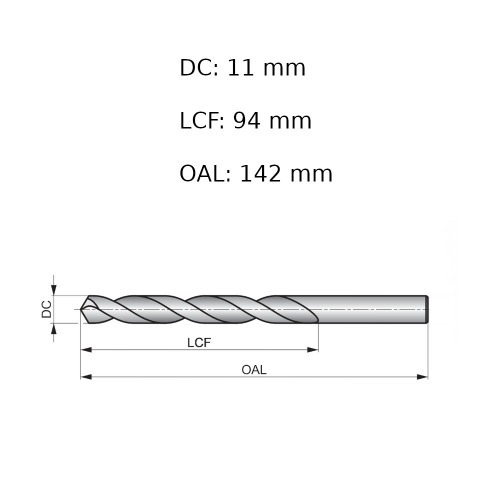 Broca de a�o r�pido para metal 11 mm DIN 338 - A11411.0B