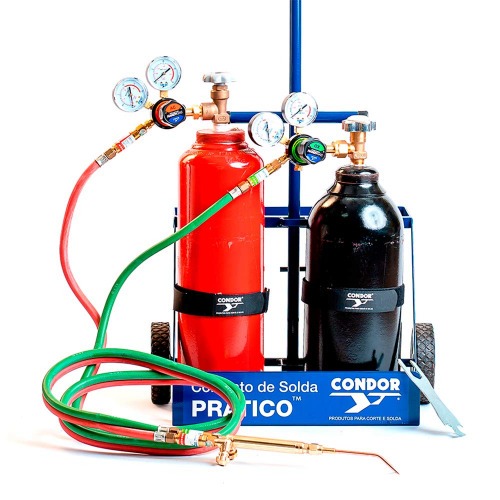 Conjunto de solda Oxig�nio/Acetileno Economy Pr�tico - 410151