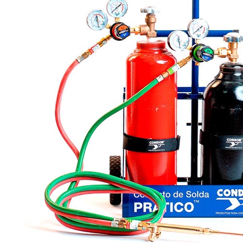 Conjunto de solda Oxig�nio/Acetileno Economy Pr�tico - 410151