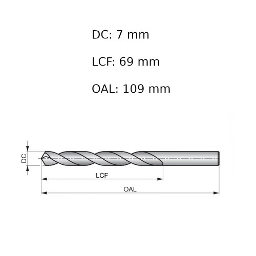 Broca de a�o r�pido para metal 7,0 mm DIN 338 - A1147.0B