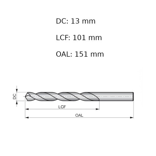 Broca de a�o r�pido para metal 13 mm DIN 338 - A11413.0B