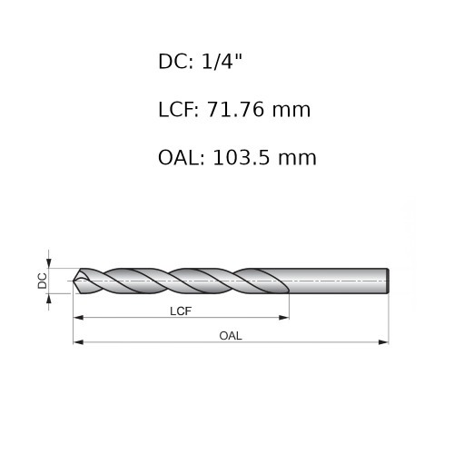 Broca de a�o r�pido para metal 1/4