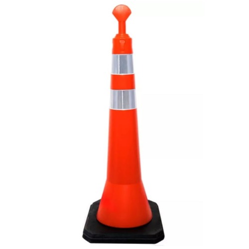 Cone balizador refletivo tipo T 1,14 m 5 kg laranja - T-TOP