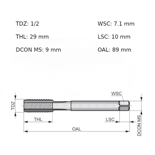 Jogo de macho manual em a�o r�pido 1/2