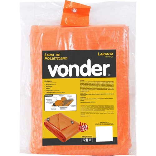 Lona de polietileno laranja 2 x 2 m