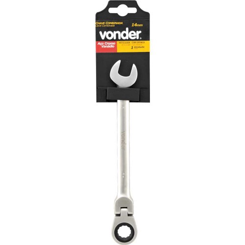 Chave combinada com catraca 14 mm cromo van�dio