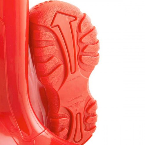 Bota infantil de PVC vermelha com forro  