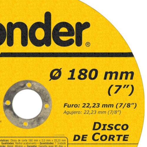 Disco de corte 180 x 2,0 x 22,23 mm DCV Disco de corte 180 x 2,0 x 22,23 mm DCV