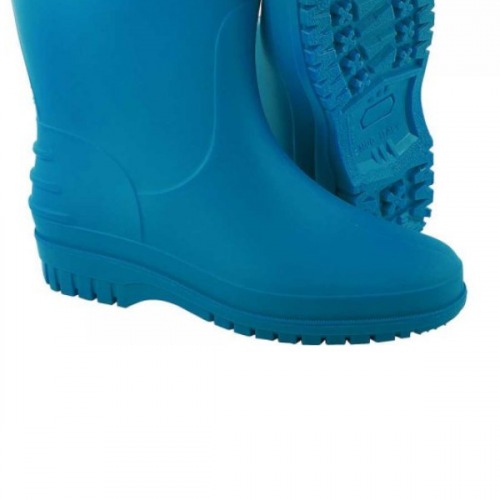 Bota de PVC azul com forro    