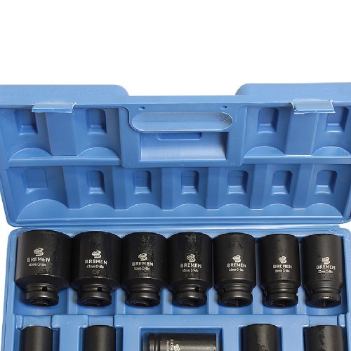 Jogo de soquete de impacto sextavado 17 a 38 mm encaixe 3/4