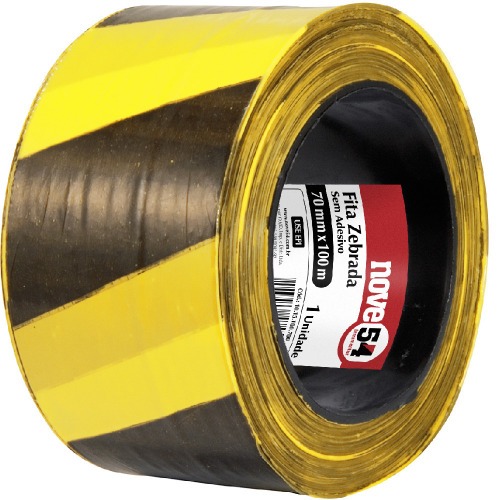 Fita zebrada para demarca��o 70 mm x 100 metros