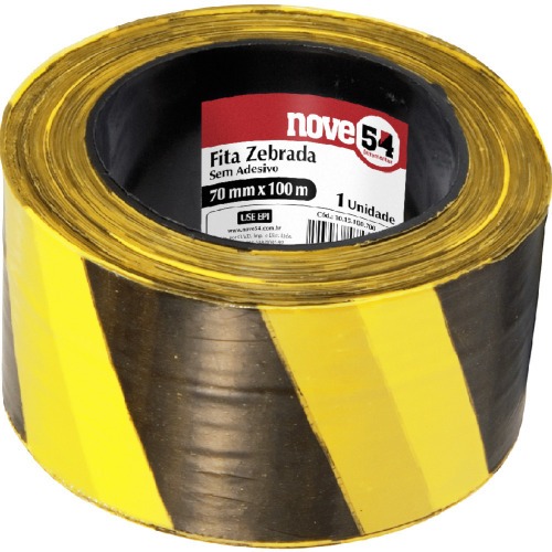 Fita zebrada para demarca��o 70 mm x 100 metros