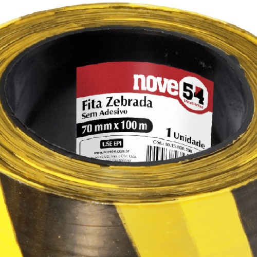 Fita zebrada para demarca��o 70 mm x 100 metros