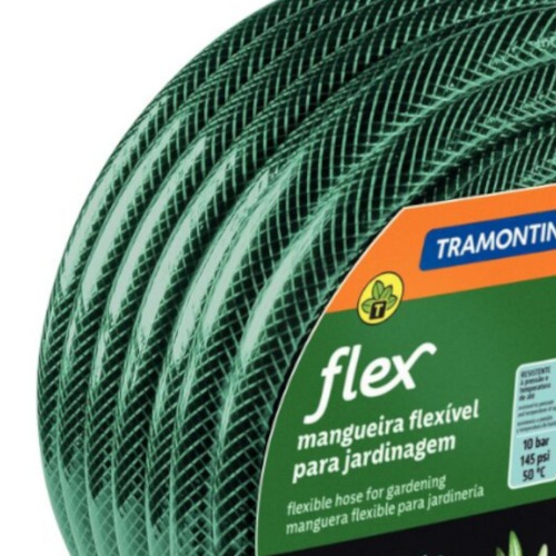 Mangueira para jardim 25 m com engates e suporte verde