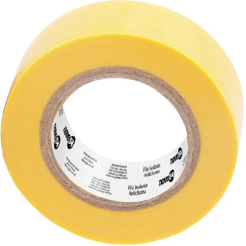 Fita isolante antichama 19 mm x 10 m amarela Fita isolante antichama 19 mm x 10 m amarela