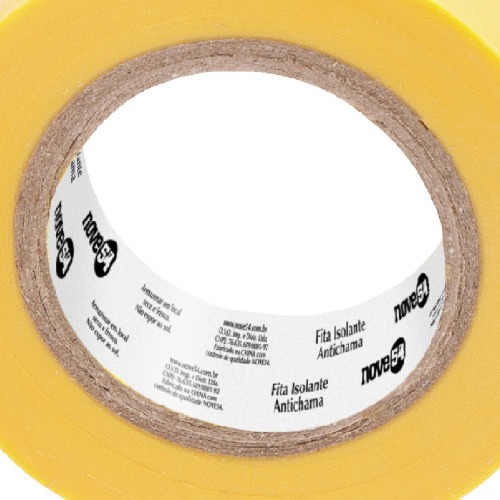 Fita isolante antichama 19 mm x 10 m amarela Fita isolante antichama 19 mm x 10 m amarela