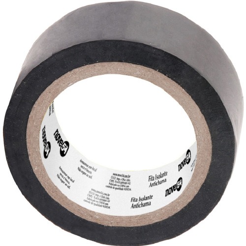 Fita isolante antichama preta 19 mm x 5 m