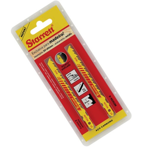 L�mina serra tico tico 75 mm 6 dentes para madeira 2 pe�as - HCU36-2