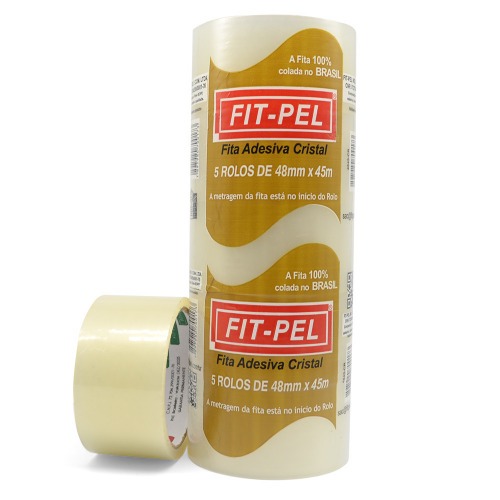 Fita adesiva 48 mm x 45 m com 5 pe�as cristal - 10104001