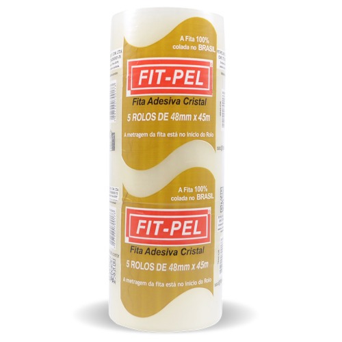 Fita adesiva 48 mm x 45 m com 5 pe�as cristal - 10104001