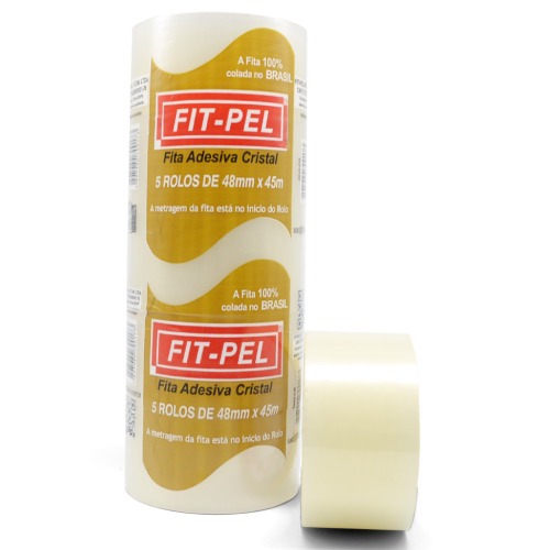 Fita adesiva 48 mm x 45 m com 5 pe�as cristal - 10104001
