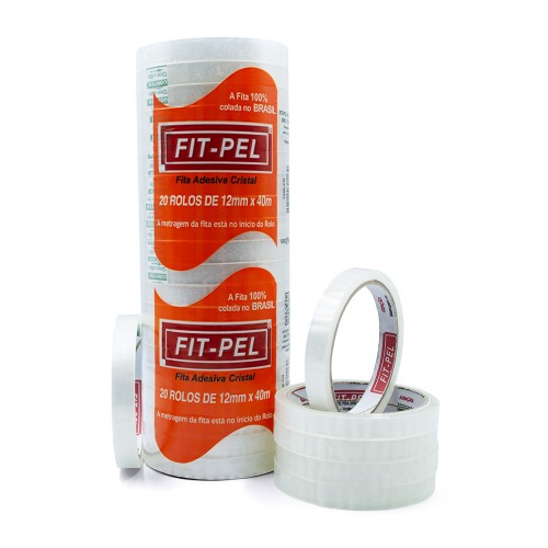 Fita adesiva 12 mm x 40 m com 20 pe�as cristal - 10100601
