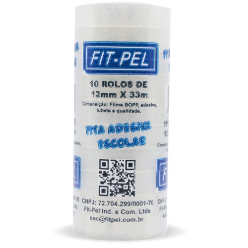 Fita adesiva 12 mm x 33 m com 10 peças cristal - 10100501 Fita adesiva 12 mm x 33 m com 10 peças cristal - 10100501