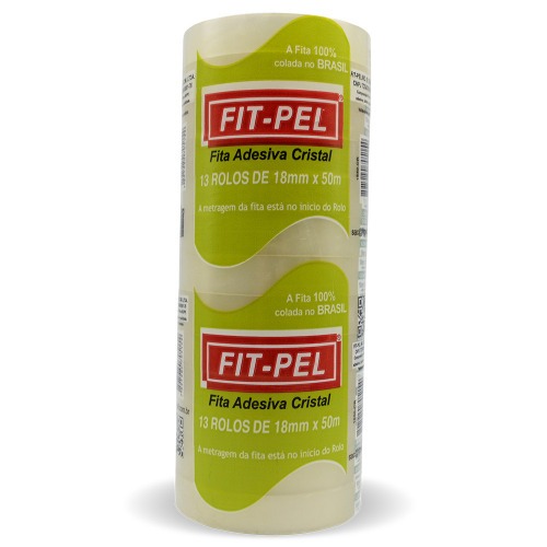 Fita adesiva 18 mm x 50 m com 13 pe�as cristal - 10101401