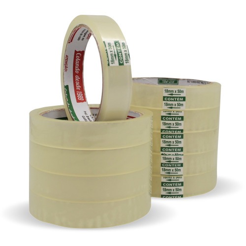 Fita adesiva 18 mm x 50 m com 13 pe�as cristal - 10101401