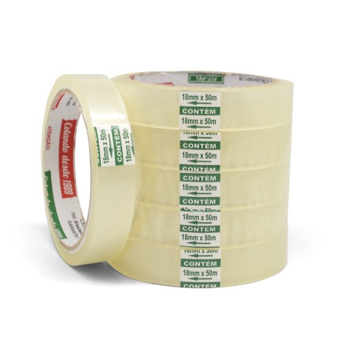 Fita adesiva 18 mm x 50 m com 13 pe�as cristal - 10101401