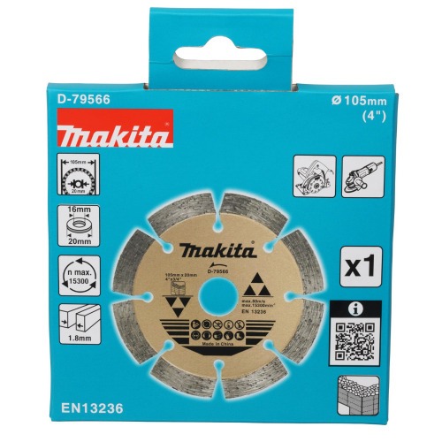 Disco diamantado segmentado 105 mm para concreto e alvenaria - D-79566