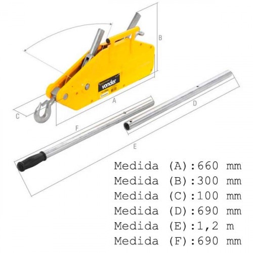 Guincho de alavanca 3,2 toneladas x 20 m  - GAV 3200