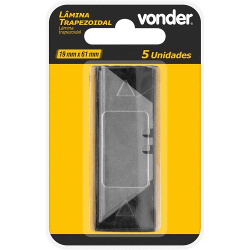 Lâmina para estilete trapezoidal 19 x 61 mm 5 unidades Lâmina para estilete trapezoidal 19 x 61 mm 5 unidades