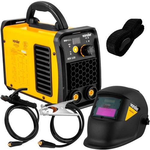 Inversora de solda 120A para eletrodo e tig com Máscara de auto escurecimento - IM 125 110V/220V Inversora de solda 120A para eletrodo e tig com Máscara de auto escurecimento - IM 125 110V/220V