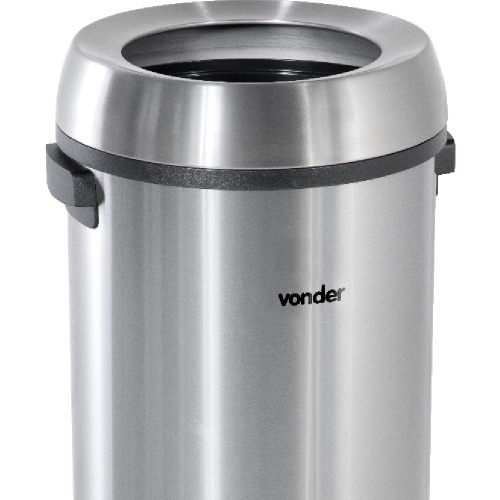 Lixeira redonda inox sem tampa 65 L