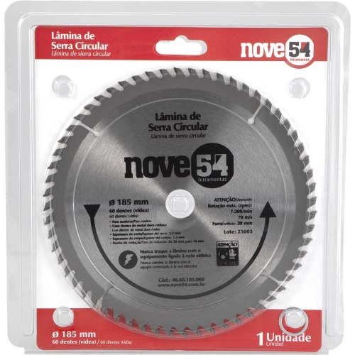 L�mina de serra circular para madeira 185 mm 60 dentes