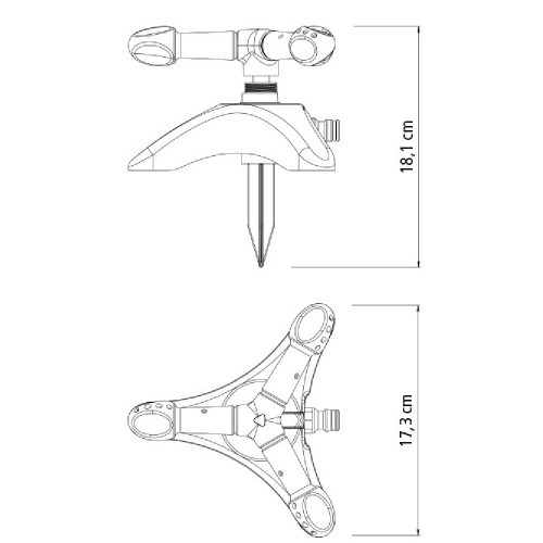 Aspersor circular com base de apoio e pontalete 