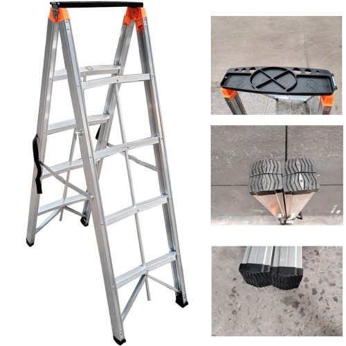 Escada Dobr�vel Palito de alum�nio 4 degraus - N24035517
